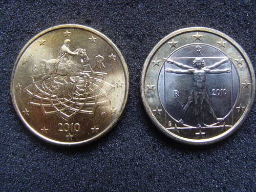 50cent und kursmünze - und, 1€