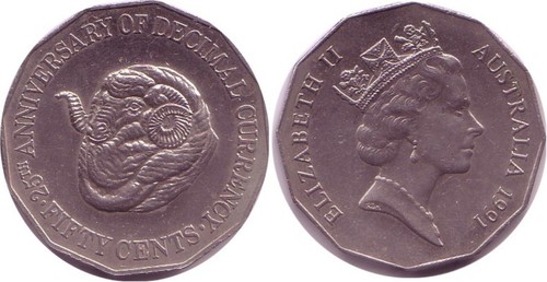 Australien cent 1991 25 - 50,